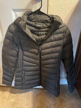 32 Degrees Women's Quilted Puffer Jacket - Charcoal Gray